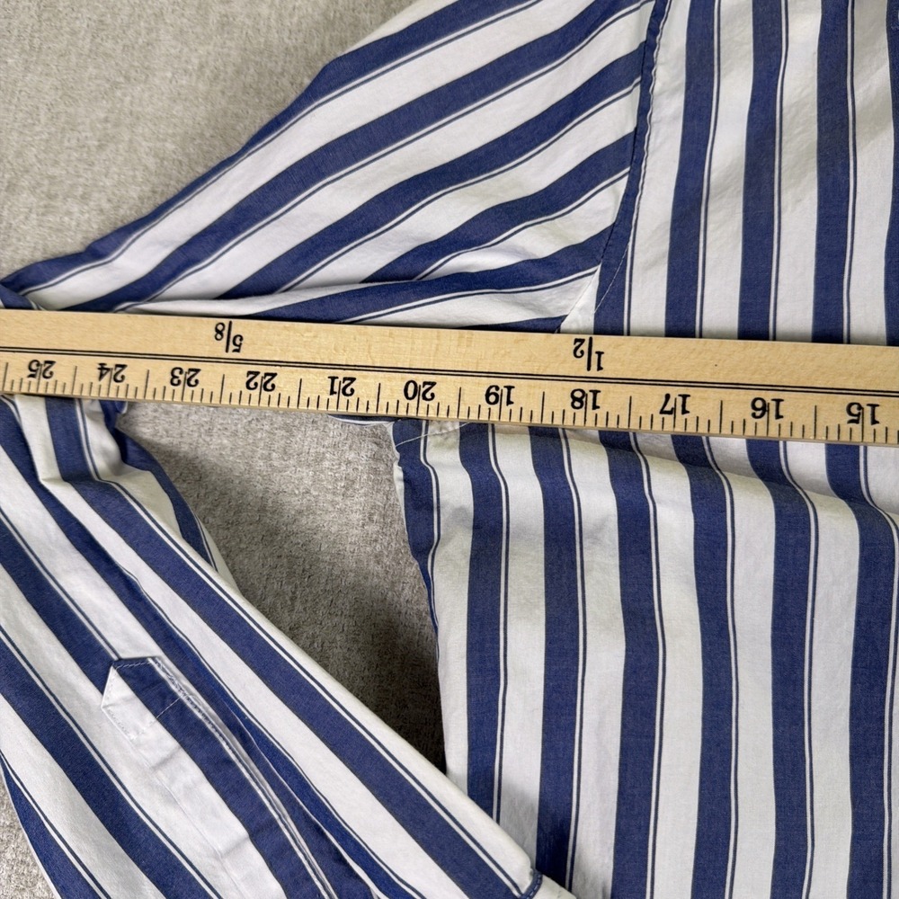 GAP Womens M Blue White Striped Button Down "Perfect Shirt" 100% Cotton Classic - Picture 9 of 14